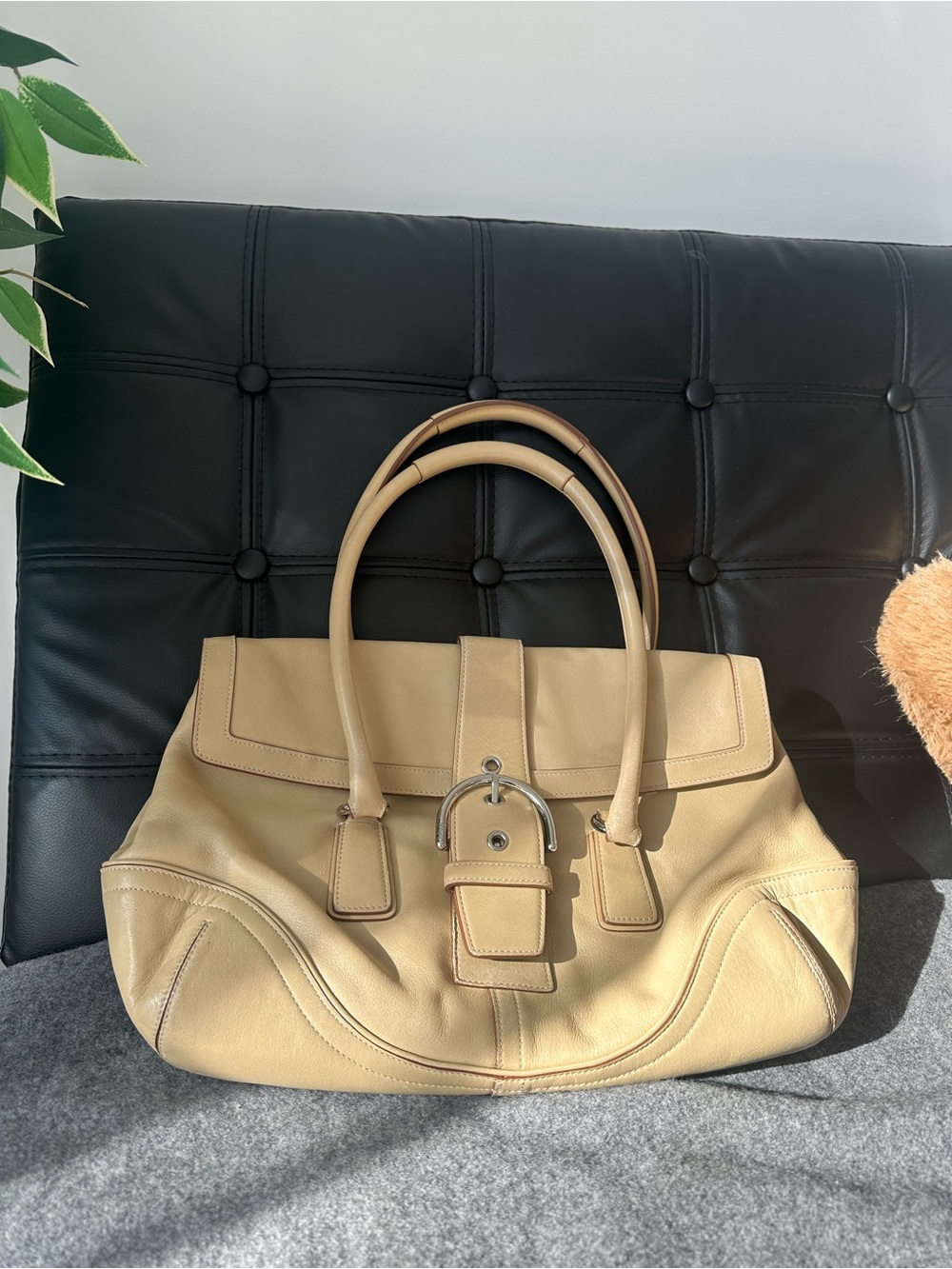 Coach Beige Yellow Leather Hamilton